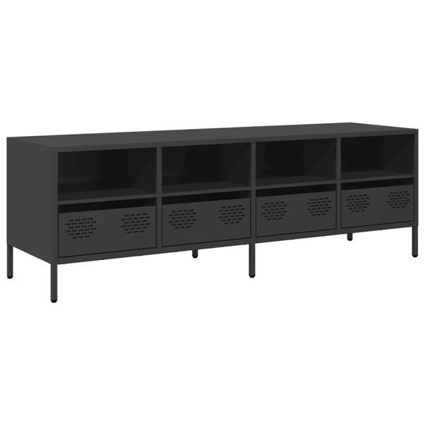 vidaXL M&oacute;vel de TV 135x39x43,5 cm a&ccedil;o laminado a frio preto