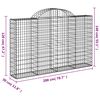 vidaXL Cestos gabião arqueados 14 pcs 200x30x120/140 ferro galvanizado