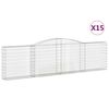 vidaXL Cestos gabi&atilde;o arqueados 15 pcs 400x30x100/120 ferro galvanizado