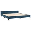vidaXL Estrutura de cama c/ cabeceira 180x200 cm veludo azul-escuro