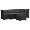 vidaXL Sof&aacute; de Jardim 4 Lugares com Almofadas Look Rattan PP Antracite