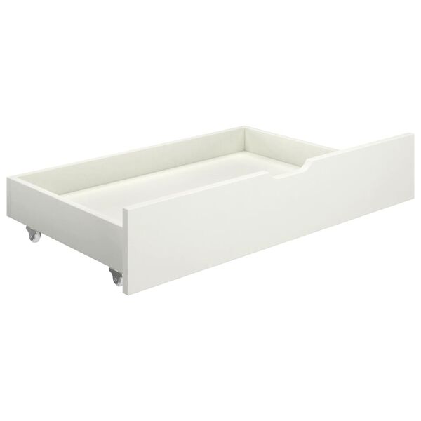 vidaXL Gavetas de cama 2 pcs madeira de pinho maci&ccedil;a branco