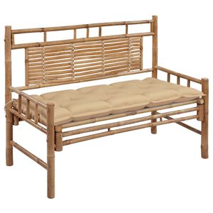 vidaXL Banco de jardim com almofad&atilde;o 120 cm bambu