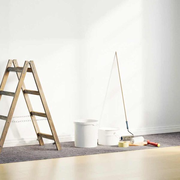 vidaXL Tapete p/ pintor em velo antiderrapante 25 m 220g/m&sup2; cinzento