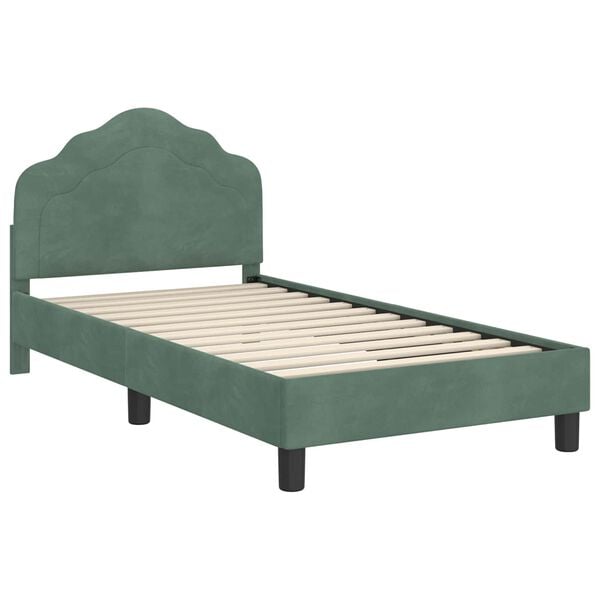 vidaXL Estrutura de Cama Infantil com Cabeceira Verde do Mar