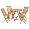 vidaXL Conjunto de bistro de jardim dobr&aacute;vel de 5 pe&ccedil;as Natural