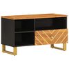 vidaXL M&oacute;vel de TV 80x33,5x46 cm mangueira maci&ccedil;a castanho e preto
