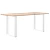 vidaXL P&eacute;s para mesa de jantar em formato de U, 2 pe&ccedil;as, branco, 60x(72-73) cm, a&ccedil;o