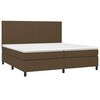 vidaXL Cama box spring c/ colch&atilde;o/LED 200x200cm tecido castanho-escuro