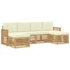 vidaXL Conjunto de Sof&aacute;s para Exterior 6 pcs Branco e Creme