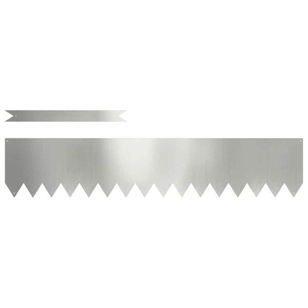 vidaXL Acabamento para Gramado 30 pcs Prateado 100 x 0.05 x 20 cm