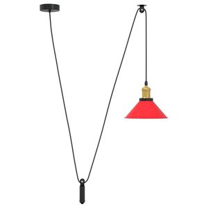 vidaXL Candeeiro suspenso regulável altura E27 vermelho vivo Ø22cm