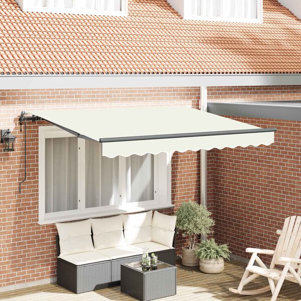 vidaXL Toldo Retr&aacute;til Creme 250 x 200 cm tecido