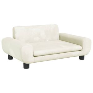 vidaXL Cama para c&atilde;es 70x45x33 cm veludo cor creme