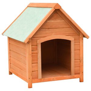 vidaXL Casota para c&atilde;o pinho e abeto maci&ccedil;os 72x85x82 cm