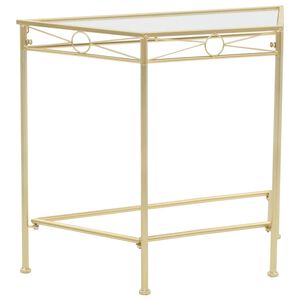vidaXL Mesa de apoio estilo vintage metal 87x34x73 cm dourado