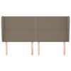 vidaXL Cabeceira cama abas tecido 163x23x118/128 cm cinza-acastanhado