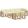 vidaXL Conjunto de Sof&aacute;s para Exterior 9 pcs Branco e Creme Poli&eacute;ster