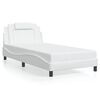 vidaXL Estrutura de cama Viana sem colch&atilde;o 100x203cm couro artificial branco