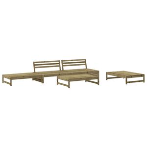 vidaXL 5 pcs conjunto lounge de jardim madeira de pinho impregnada