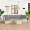 vidaXL 7 pcs conjunto lounge de paletes + almofad&otilde;es madeira de abeto