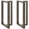 vidaXL P&eacute;s de mesa de bar em forma de T, 2 pe&ccedil;as, preto, 60x35x(100-101) cm, a&ccedil;o