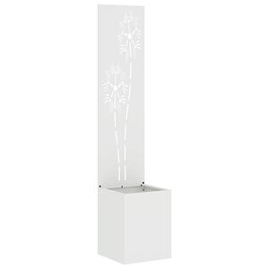 vidaXL Tela de Privacidade para Jardim Floral Branco 32 x 150 cm