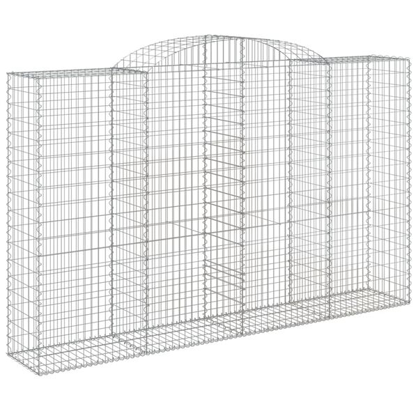vidaXL Cestos gabião arqueados 5pcs 300x50x180/200cm ferro galvanizado