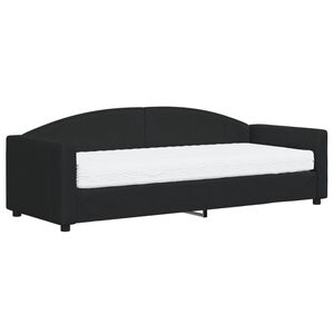 vidaXL Sof&aacute;-cama com colch&atilde;o 80x200 cm tecido preto