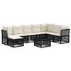 vidaXL Conjunto de Sof&aacute; de Jardim 9 pcs Preto vime PE