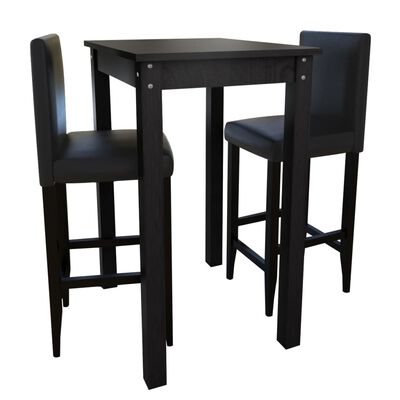 Mesa de bar com 2 cadeiras de bar, preto