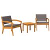 vidaXL Conjunto bistro 3 unid. Castanho Poli&eacute;ster