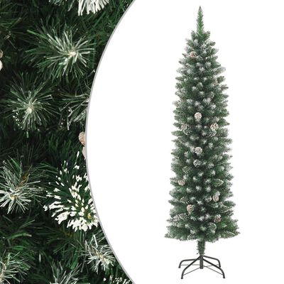vidaXL Árvore de Natal artificial fina com suporte 120 cm PVC