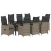 vidaXL Conjunto de Jantar para Jardim 9 unid. Cinzento vime PE