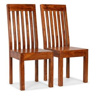 vidaXL Cadeiras jantar modernas 2 pcs madeira maci&ccedil;a + acabamento mel
