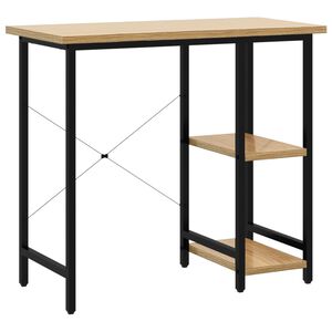 vidaXL Secret&aacute;ria p/ PC 80x40x72 cm MDF e metal preto/carvalho-claro