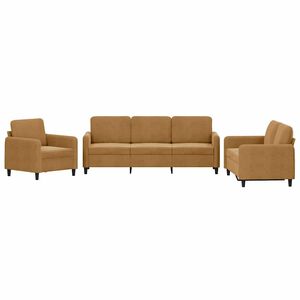 vidaXL 3 pcs conjunto de sof&aacute;s veludo castanho