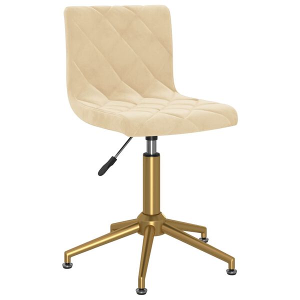 vidaXL Cadeiras de jantar girat&oacute;rias 2 pcs veludo cor creme