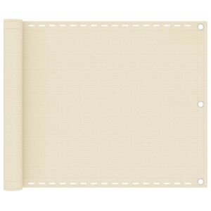 vidaXL Tela de varanda 75x300 cm PEAD cor creme