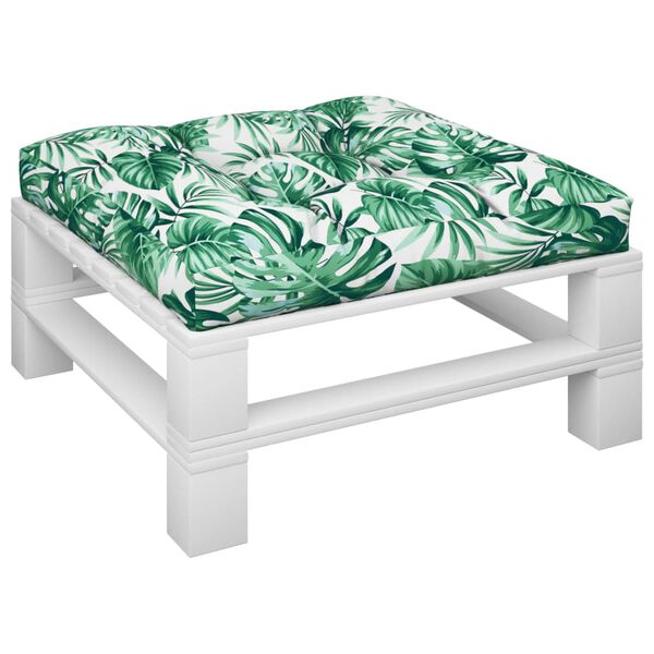 vidaXL Almofad&atilde;o para sof&aacute; de paletes 70x70x12 cm padr&atilde;o folhas