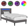 vidaXL Estrutura da Cama Cinzento 90 x 190 cm Couro Sint&eacute;tico