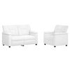 vidaXL Conjunto de Sof&aacute;s 2 pcs Branco Couro Sint&eacute;tico