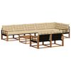 vidaXL Conjunto de Sof&aacute;s para Exterior 9 pcs Natural e Bege