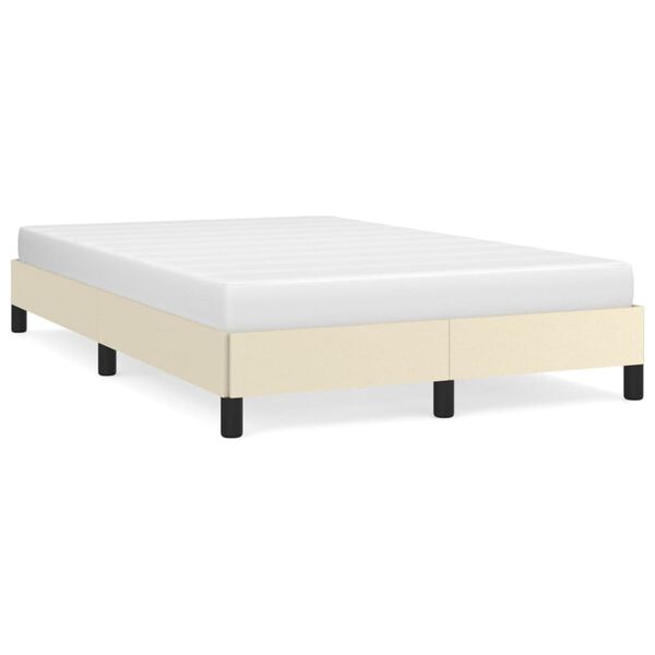 vidaXL Estrutura de cama 120x200 cm couro artificial cor creme