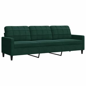 vidaXL Sof&aacute; de 3 lugares 210 cm veludo verde-escuro