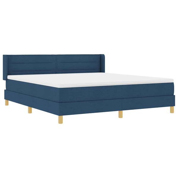 vidaXL Cama com Estrado com colch&atilde;o Azul 180 x 200 cm tecido