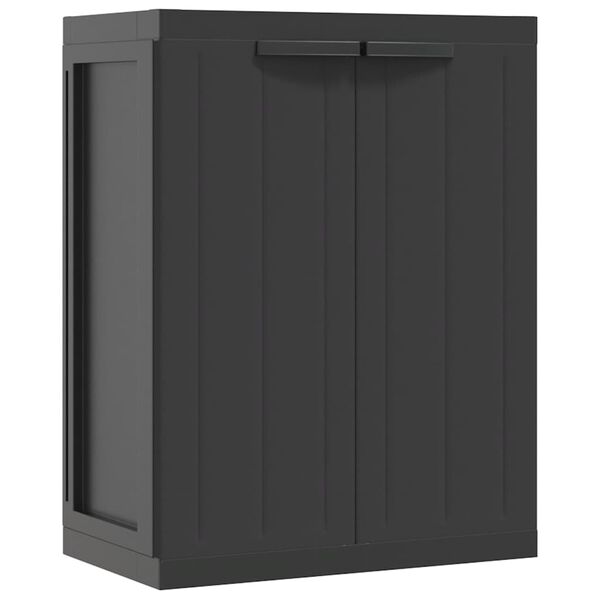 vidaXL M&oacute;vel de arruma&ccedil;&atilde;o para exterior 65x37x85 PP preto