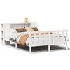 vidaXL Cama com estante sem colch&atilde;o 140x200 cm pinho maci&ccedil;o branco