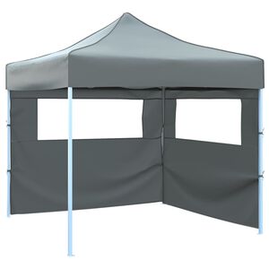 vidaXL Tenda festas pop-up dobr&aacute;vel 2 paredes laterais 3x3 m antracite
