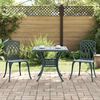 vidaXL Conjunto de Mesa de Jardim 3 pcs Verde Alum&iacute;nio Fundido